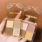 4 цвета матовые тени для век Палитра блестящие мерцающие тени для век стойкие водостойкие пигменты для век блестящие тени для век набор для макияжа