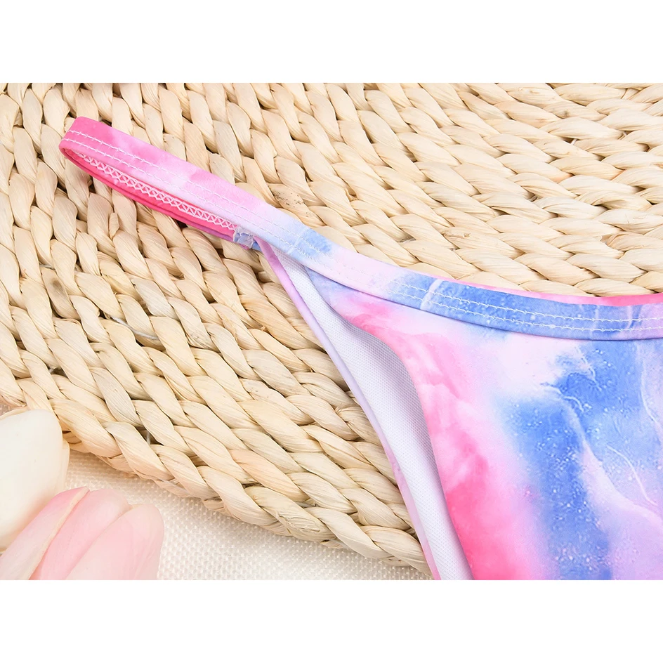

Sexy Micro Bikini Women's Swimsuit 2021 Tie Dye Mini Thong Bikinis Set Brazilian Swimming for Women Swimwear Female Bathing Suit