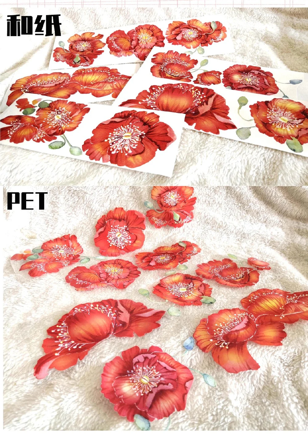 

Wide 8cm*105cm Corn Poppy Red Flower Washi Tape