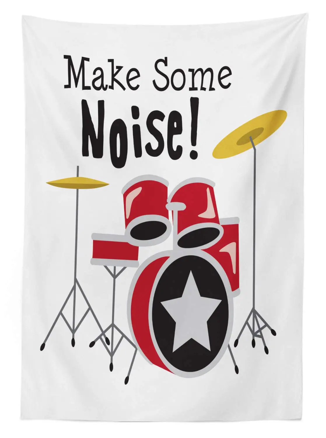 Набор барабанов скатерть делает некоторые шум Rockstar концепция музыкальная