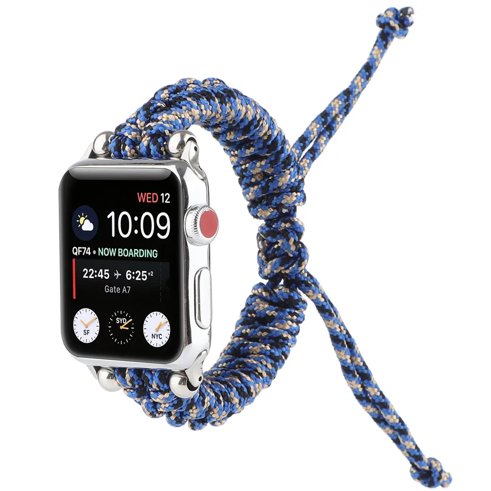 

Woven Rope Bracelet for Apple Watch SE Band Series 6 5 4 3 2 Nylon Strap for iWatch 40mm 44mm 38mm 42mm Wristband Clock Belt
