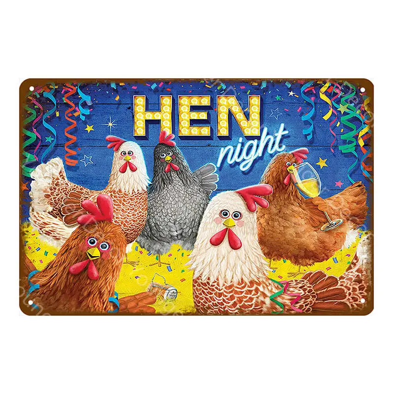 YD7901BI Fresh Eggs Black Grouse Metal Signs Beef Cow Chicken Meat Collection Poster Vintage Wall Painting Craft Farm House Decor YI-164 - Цвет: YD7901BI
