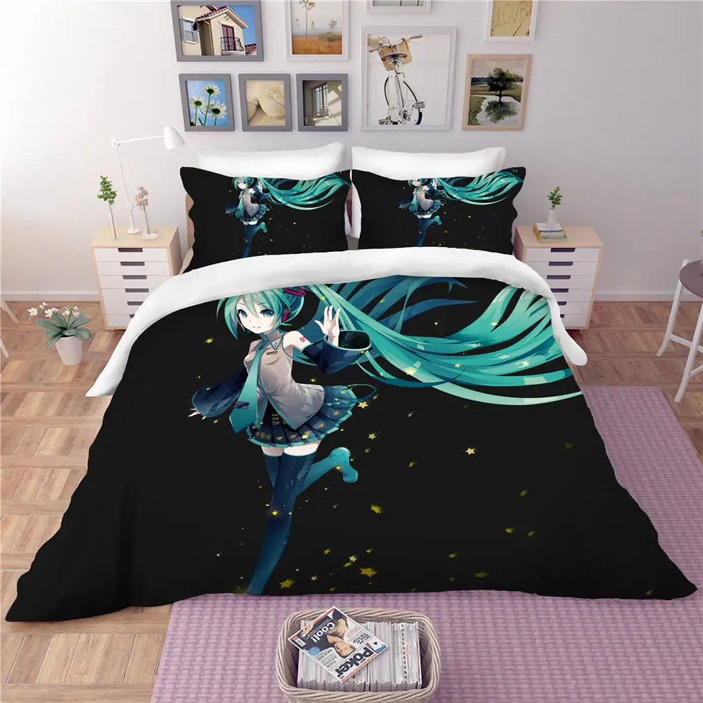 Пододеяльник с наволочкой Комплект постельного белья Hatsune Miku Одноместный