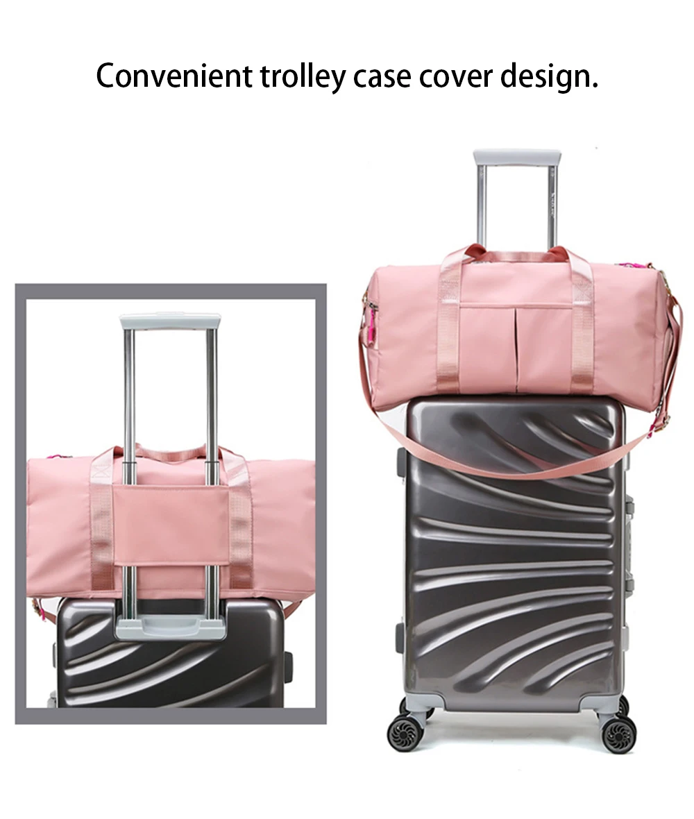 Outdoor Sports Gym Bags for Men Women Waterproof Nylon Training Travel Handbags Yoga Mat Sport Bag with Shoes Compartment Tote