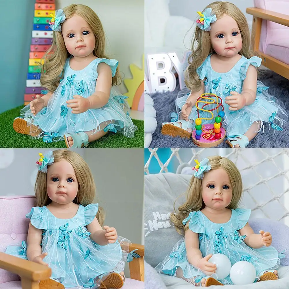 

Hot Selling 55 Reborn Toddler Girl Princess Body Real Soft Very Christmas Toy Beautiful Silicone Gifts Full W1x5
