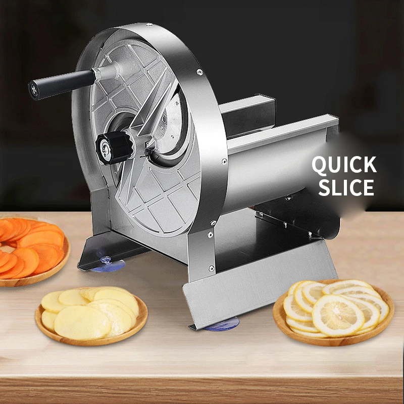 Commercial stainless steel slicer Potato slices lemon slices Cut fruit dry tea slicer Adjustable thickness to cut fruits