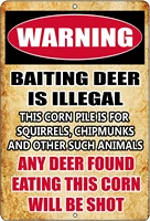 rogue river tactical funny hunting metal tin sign wall decor man cave bar cabin hunt warning baiting deer is illegal