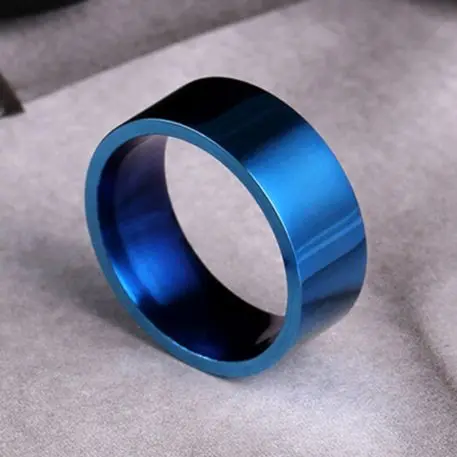 MANGOSKY 8 мм голубой цвет Нержавеющая сталь кольца для Для мужчин и женщин оптовая