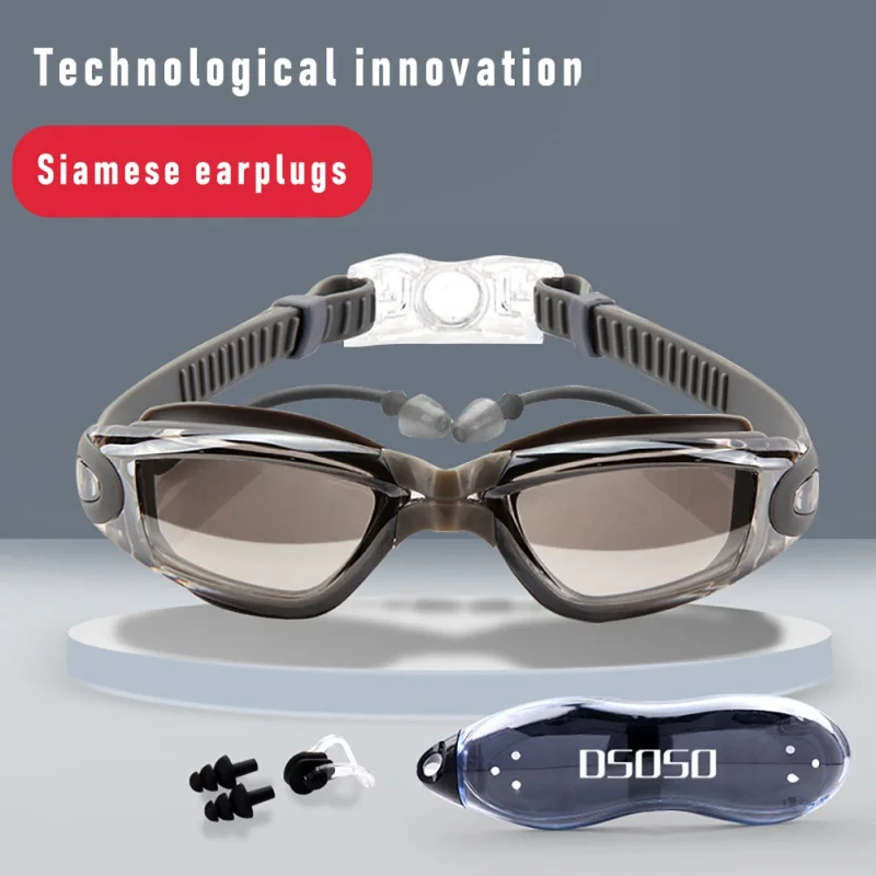 

Professional Optical Swimming Anti-fog Goggles Unisex Pool Earplug Glasses Waterproof Diving Water Sports Eyewear