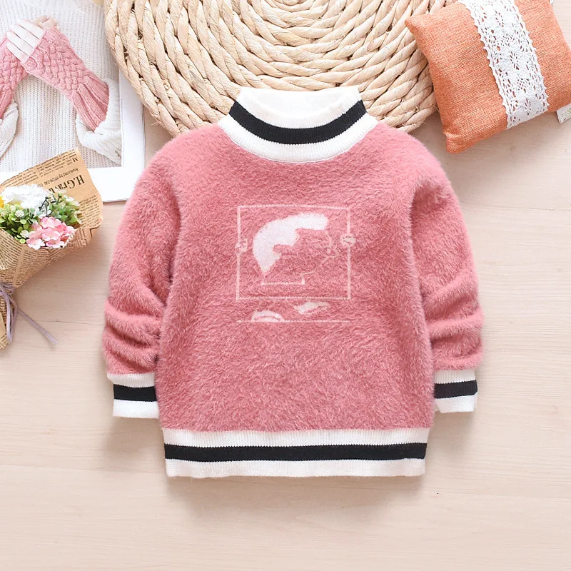 2019 г. новый модный свитер для девочек на осень и зиму детская теплая Вельветовая