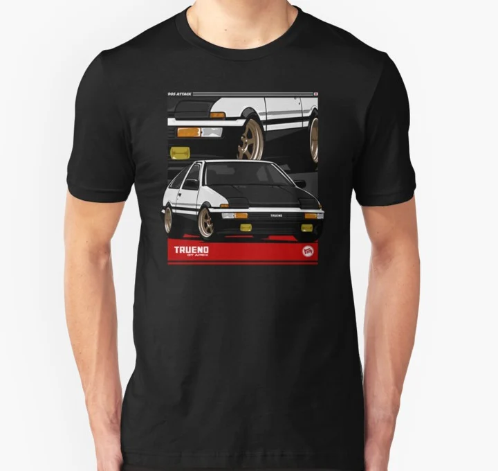 Футболка Trueno AE 86 для мужчин и женщин тенниска с короткими рукавами