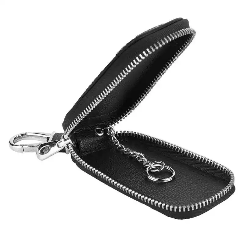 

PU Leather Car Smart Key Keychain Holder Case Remote Key Fob Bag Black