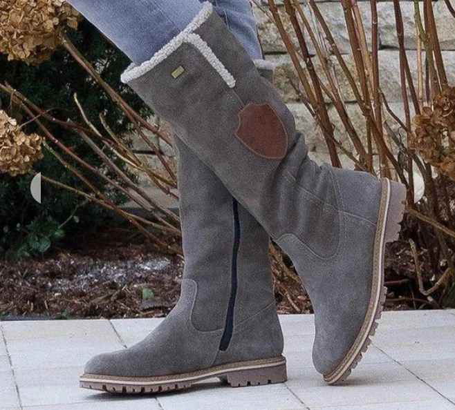 

Women's PU Flat Heel Mid-Calf Boots Snow Boots Round Toe Winter Boots with Zipper Tassel Shoes Combat Boots for Women D320