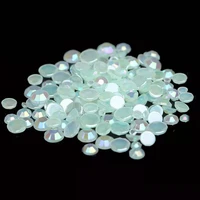 free shipping 2mm6mm jelly green ab color flat back acrylic nail bead decoration