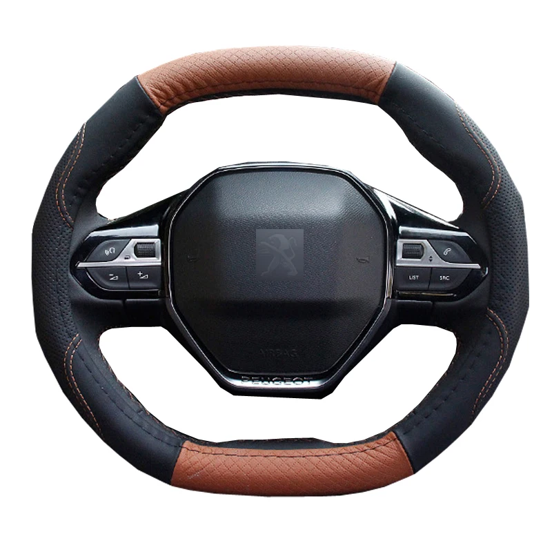 Чехол для руля автомобиля HuiER овальной формы подходит только Peugeot 4008 5008