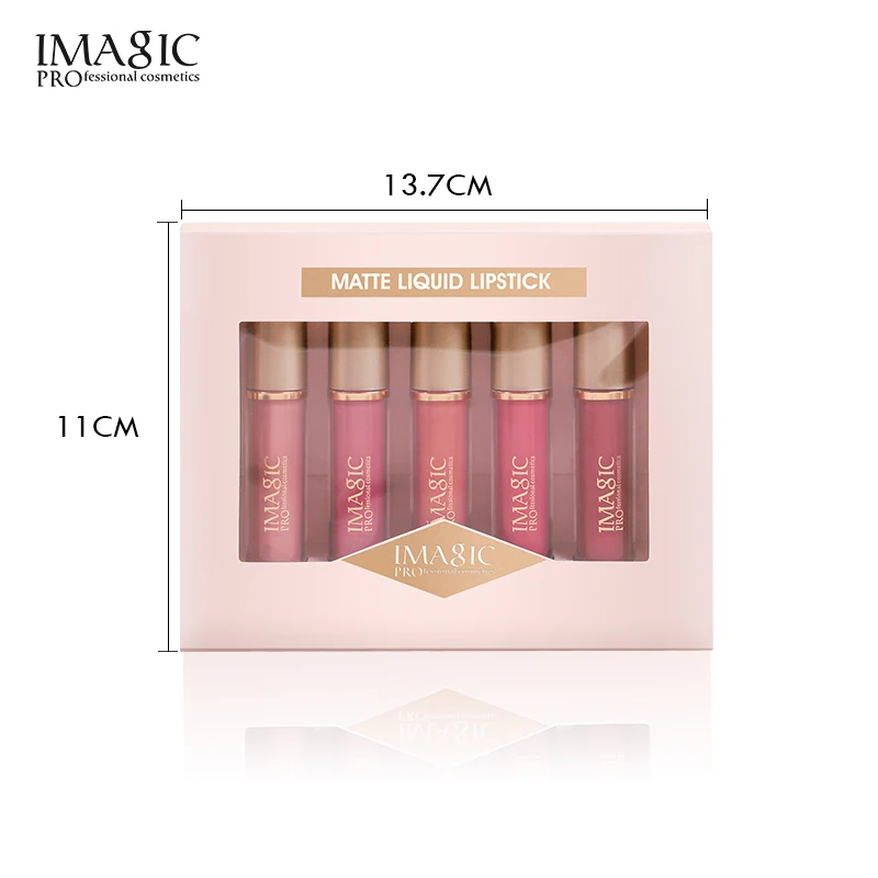 

IMAGIC 5-color Set Waterproof Matte Velvet Nude Nude Color Lipstick Lip Gloss Deep Red Long Lasting Lip Gloss Female Lip