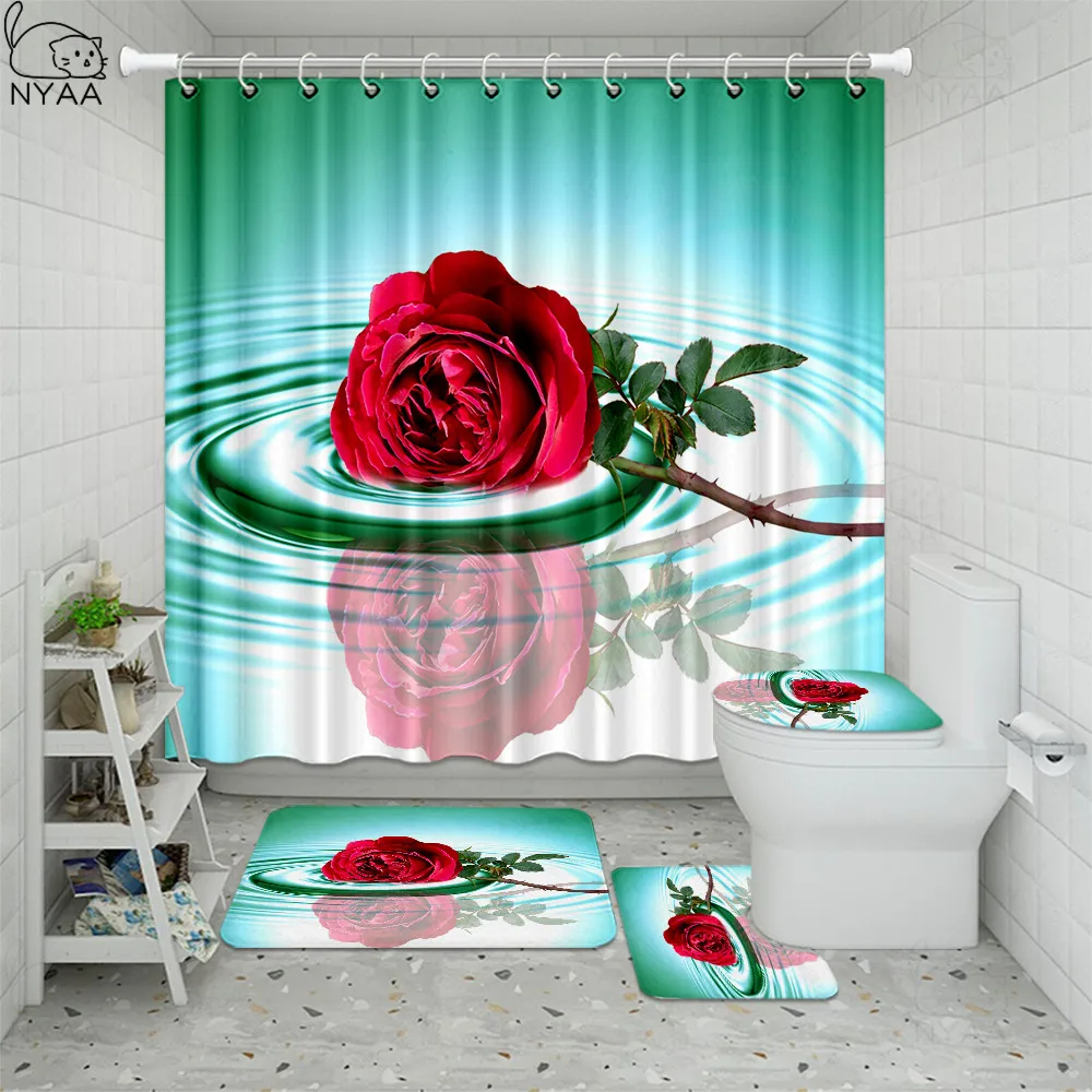 Набор Противоскользящих 3d-ковриков для ванной комнаты прочные