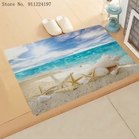 3d sand beach conch printing doormat home mat rectangle floor mat super soft living room bathroom door mat entrance door mat