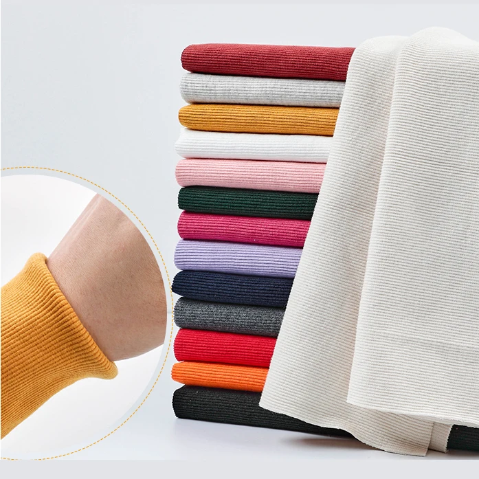 

Rib Fabric DTY Knitted DIY Cloth Accessories Collar Cuffs Hem Bottom Collar Draw Texturing fashion design 23 colors