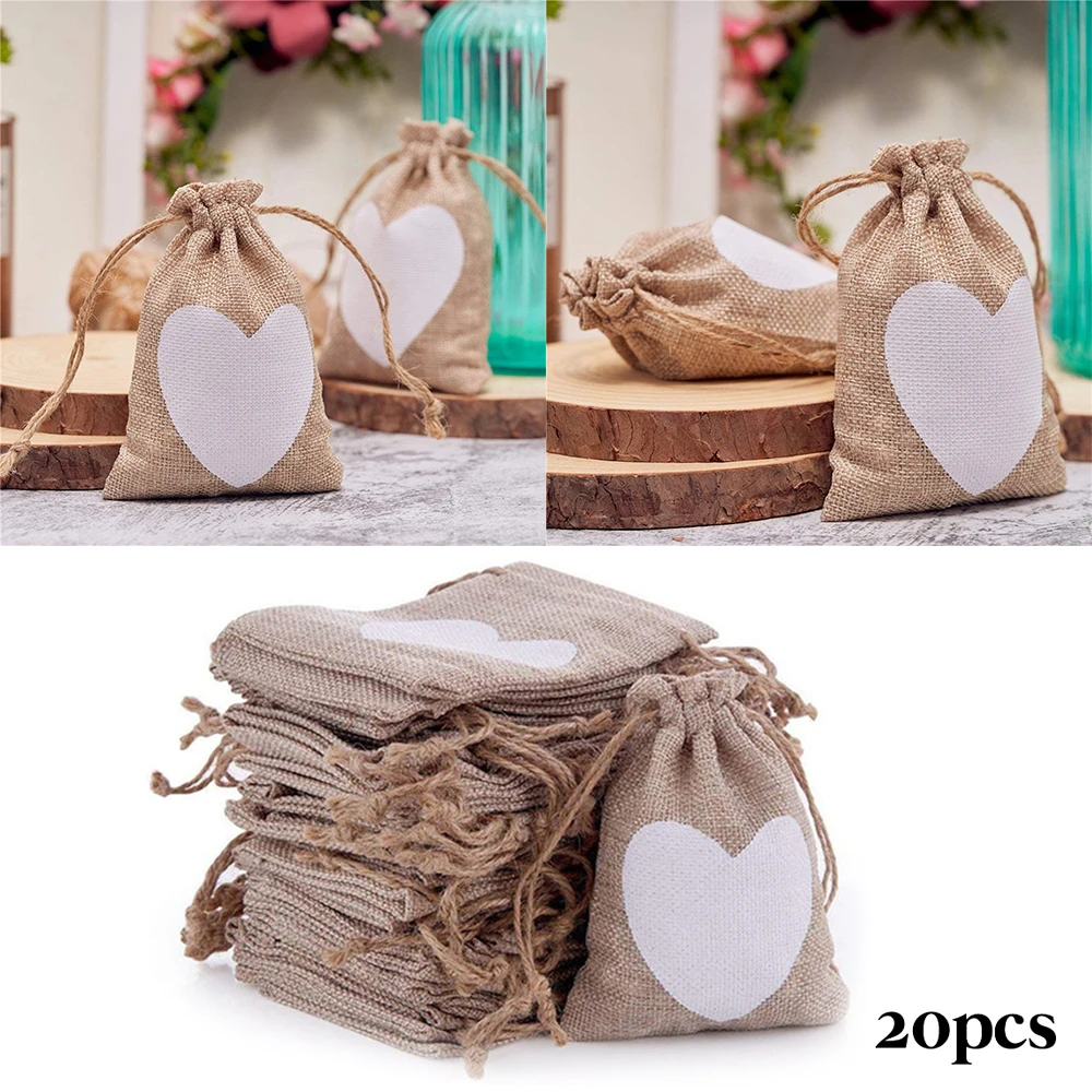 

Jewelry Burlap bags Wedding Favor 9.5*14.5CM Burlap Jute Sack Candy Bag