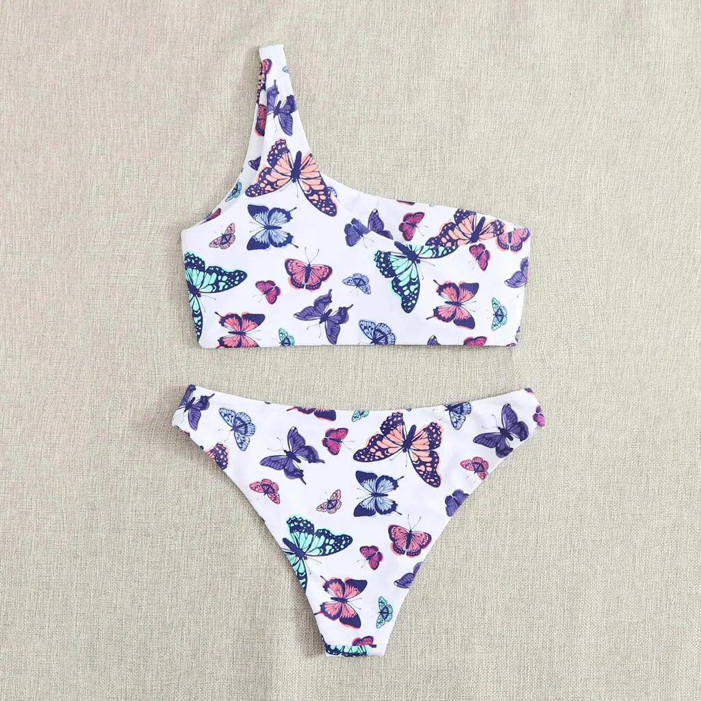 Стринги на одно плечо бикини пуш-ап купальники женский купальник сексуальный