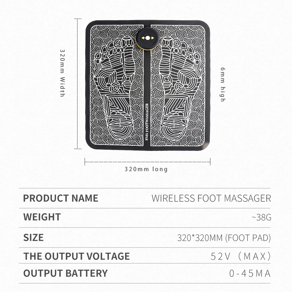 

EMS Foot Massage Mat Physiotherapy Multi-directional Foot Massage Electrical Muscle Stimulation Muscle Contraction Relax Body