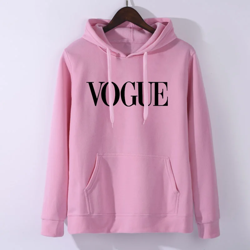 Толстовки женские осень VOGUE печать однотонная Толстовка Пуловер с круглым вырезом зимний женский спортивный костюм плюс размер Одежда