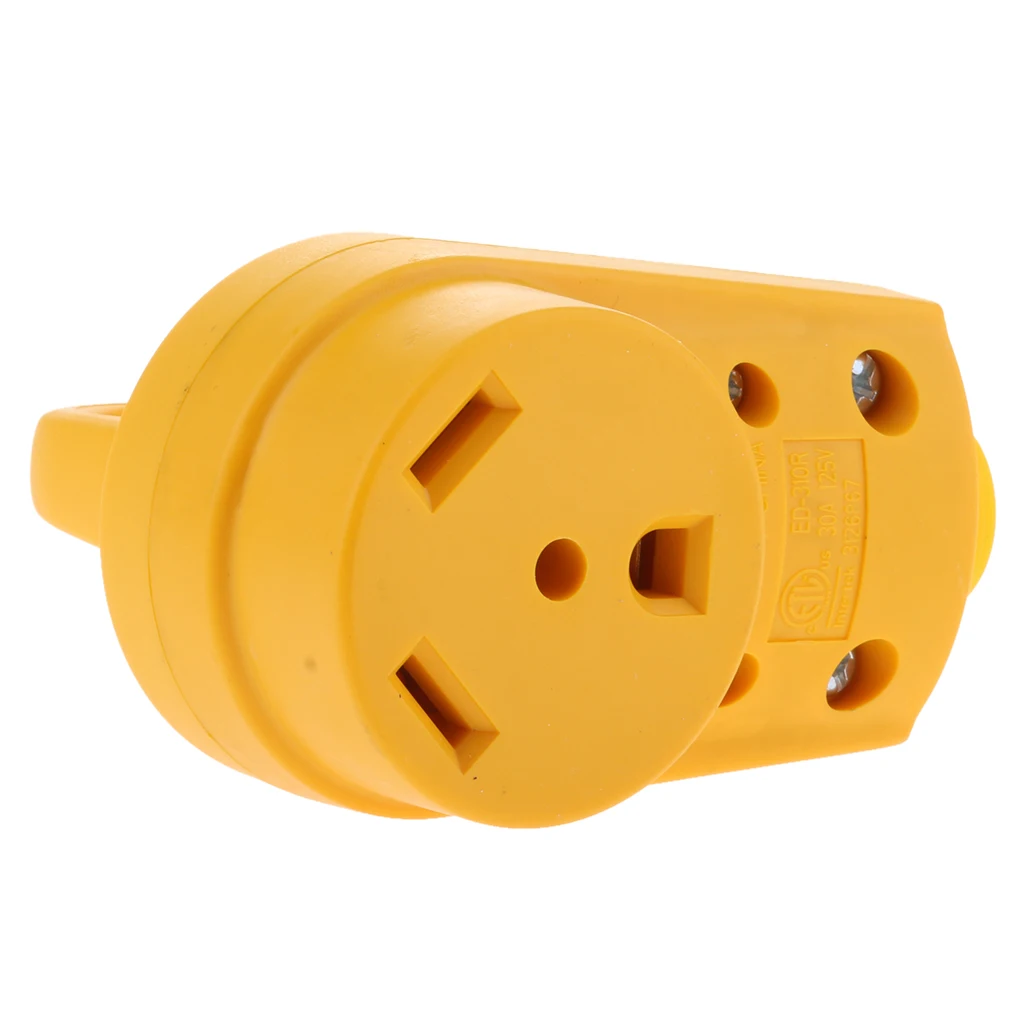 125 V/30Amp сверхмощный RV Замена Famale вилка с эргономичной ручкой желтый|Морское
