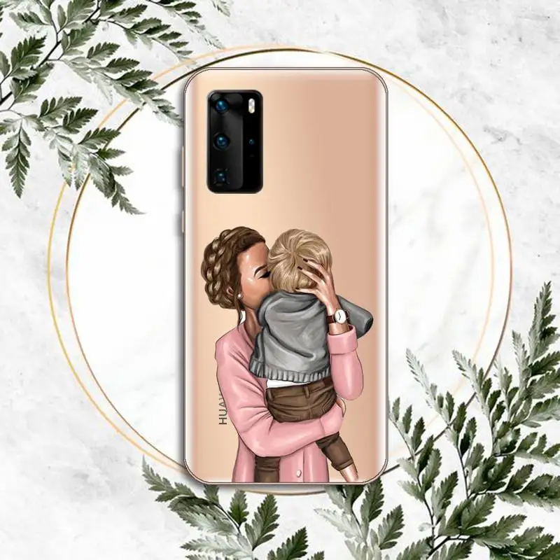 

Super Dad Mom Baby Girl Fashion Family Phone Case Transparent for Huawei P honor 8 10i 20 30 40 smart 2019