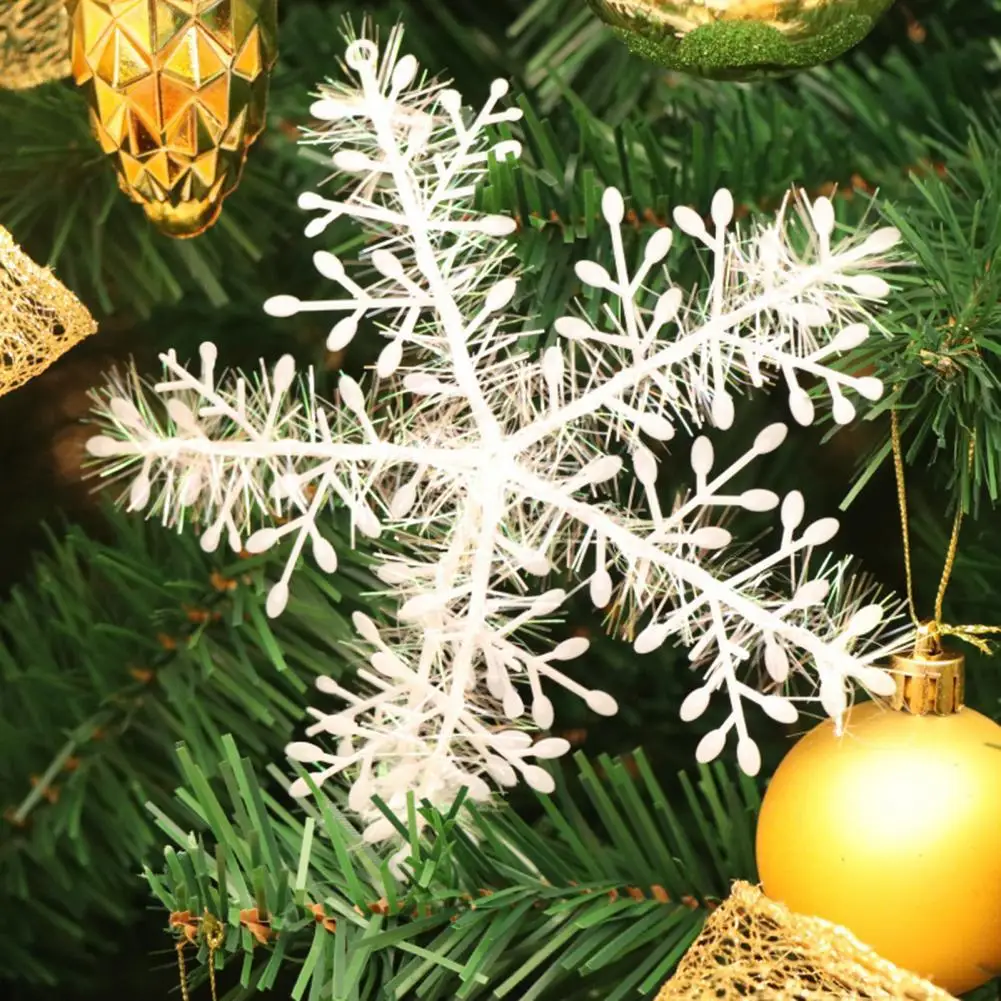 

Christmas Snow Flakes White Snowflake Ornaments Christmas Tree Decortion Festival Party Home Decor
