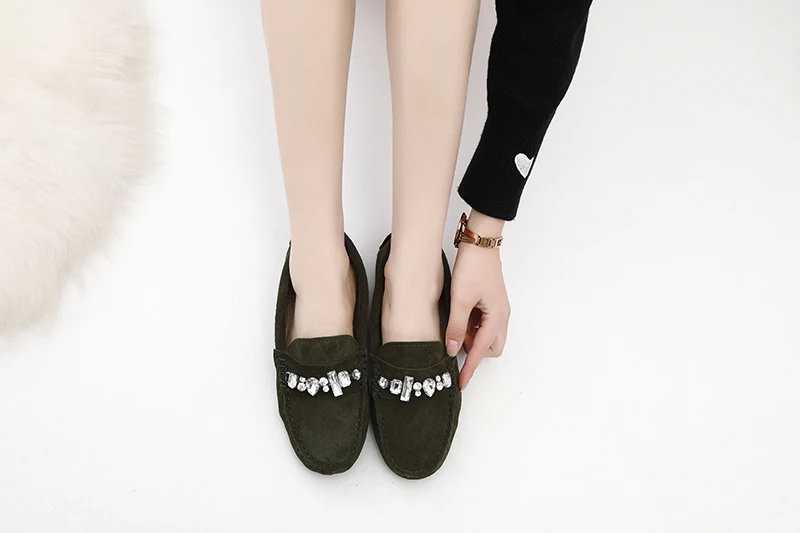 genuine cowhide leather women shoes Female Casual Fashion Flats Spring Autumn driving shoes women leather loafers