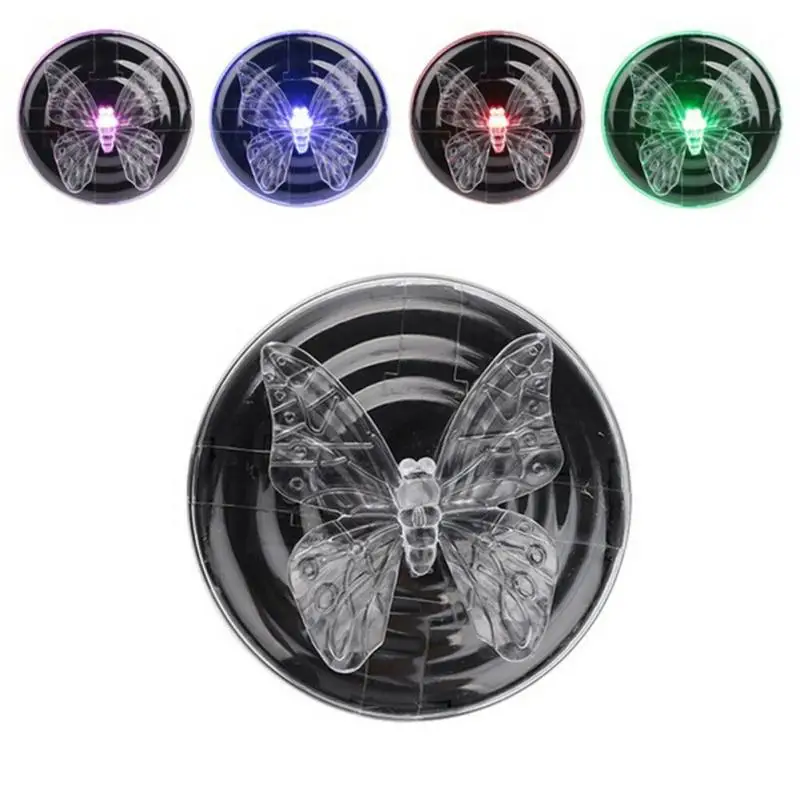 Солнечный светодиодный плавающая лампа RGB Цвет изменения бабочка стрекоза