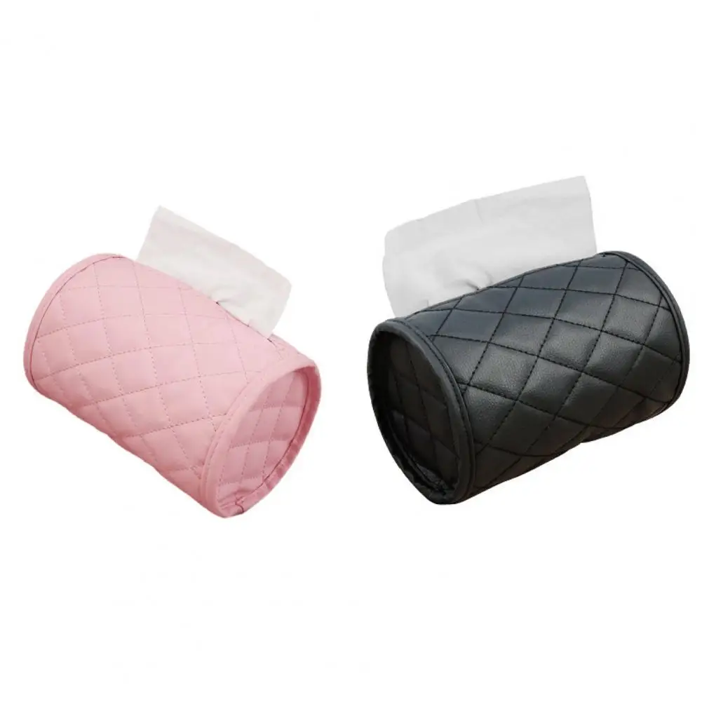 

50% Hot Sell Napkin Box Soft with Zipper Microfiber Leather Sunshade Hanging Type Tissue Box for Car