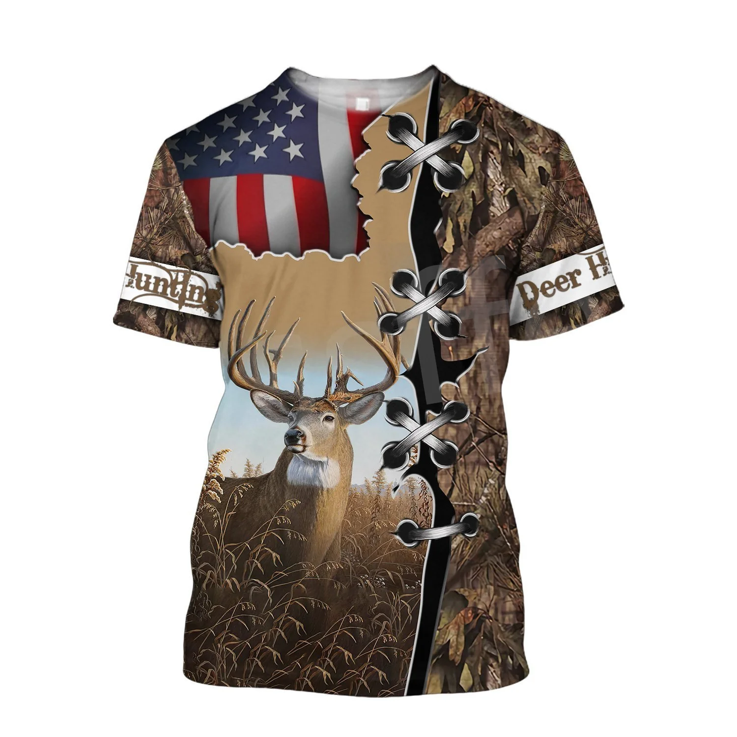 

Tessffel Camo Deer Hunting Tattoo Animal Hunter NewFashion 3DPrint Men/Women Summer Casual Short Sleeve T-Shirts Streetwear A2