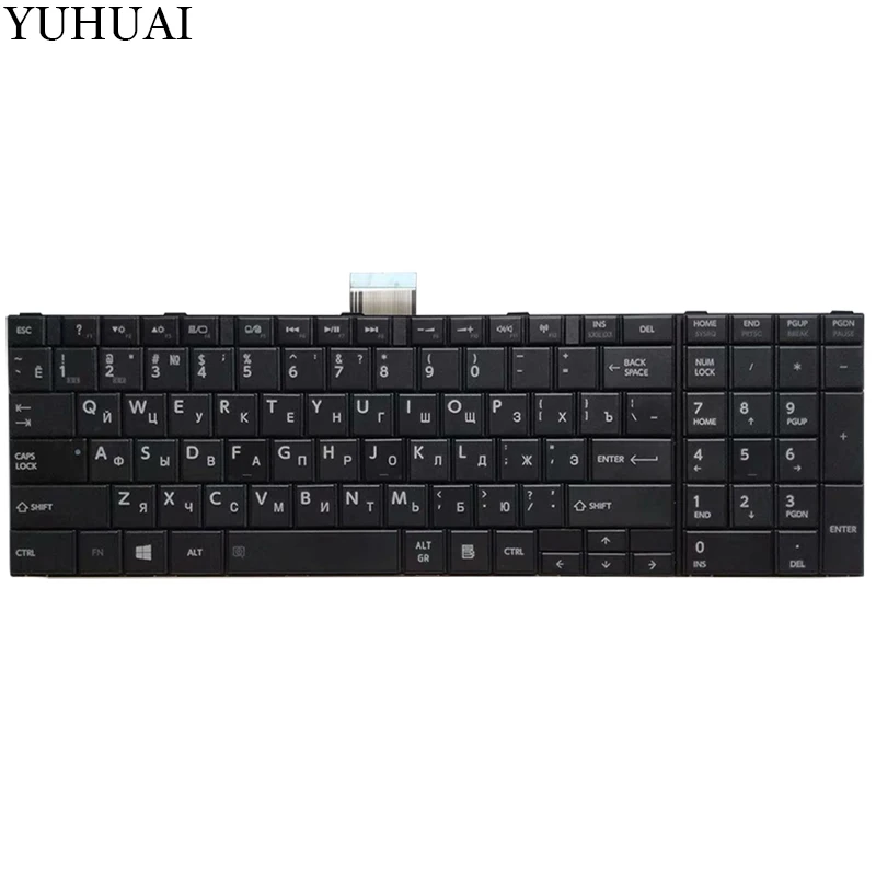 Новая русская клавиатура для ноутбука Toshiba Satellite C50-A C50-A506 C50D-A C55T-A C55-A C55D-A Русская клавиатура - Цвет: Черный