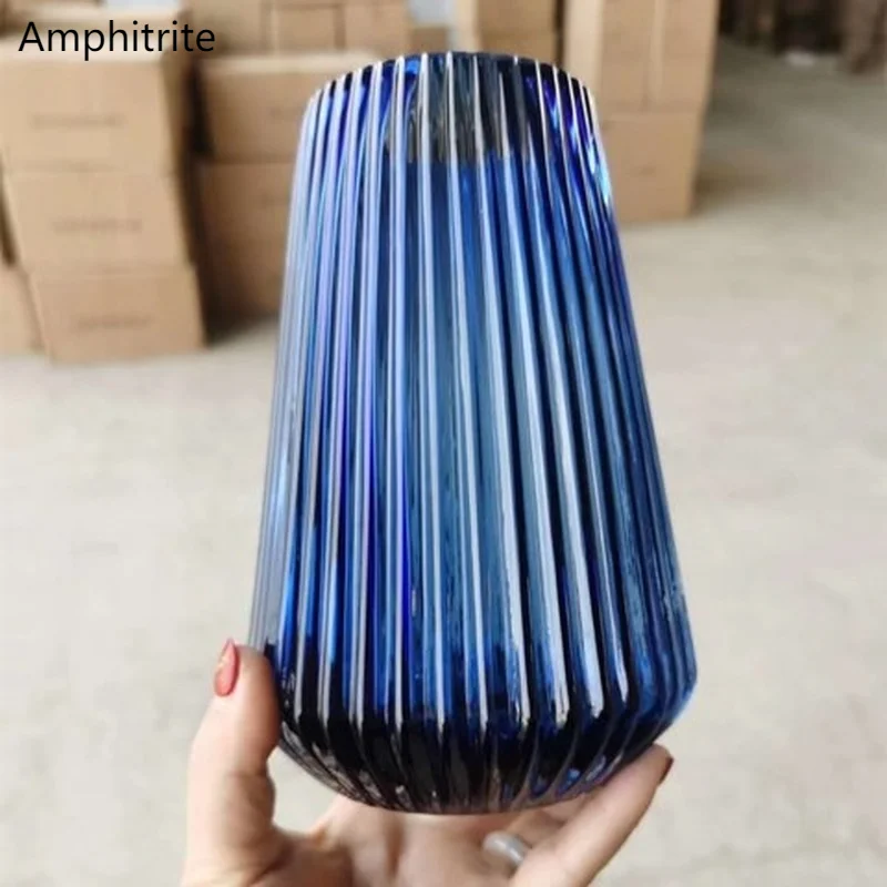 

Стеклянная ваза из винтажной корзины, ваза для цветов, украшение для дома в скандинавском стиле, сушеные цветы, гидропоника, маленькие синие...