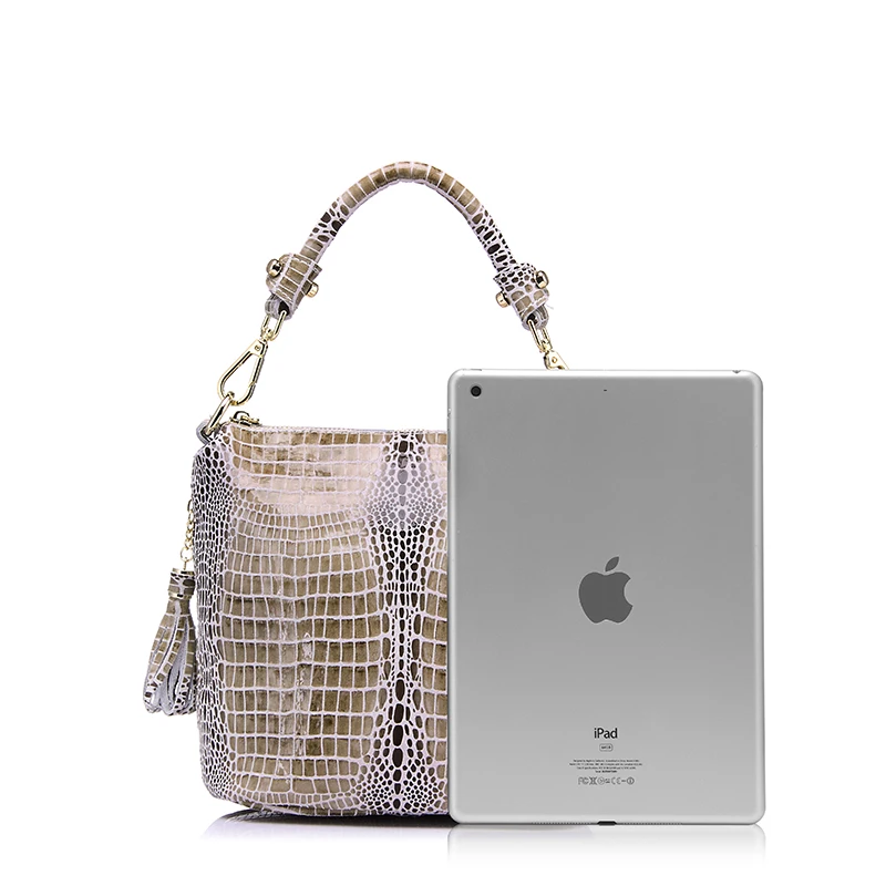 Realer брендовая натуральная кожа женские сумки с узором крокодиловая клапаном