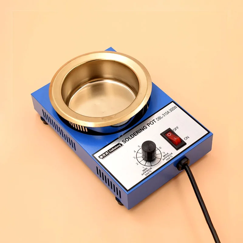

220V 300W Solder Pot Tin Melting Furnace 100mm round titanium-plated lead-free tin furnace for tin on circuit boards