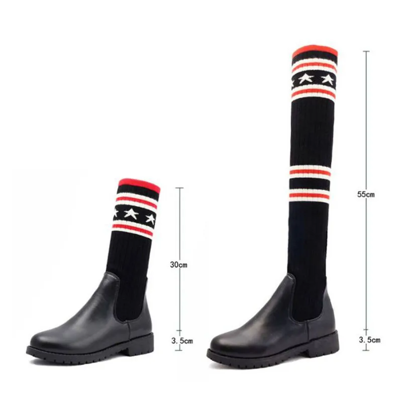 ZALAVOR/высокие сапоги до бедра Женская осенне-зимняя теплая обувь с гибкой подошвой