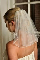 wedding veil white with crystals bride bridal elegant beautiful short tulle comb 2023