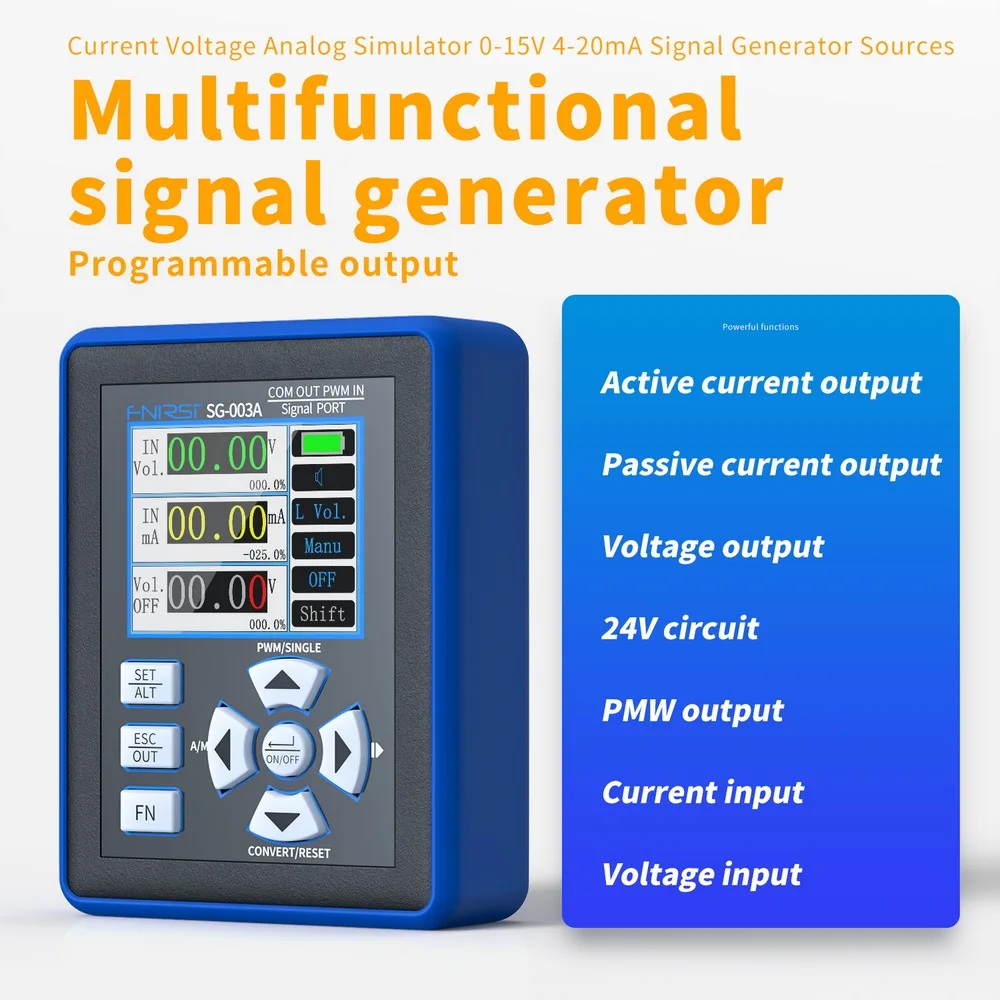 

Digital Signal Generator SG-003A 0~20mAh 0-10V Simulator Calibrator PWM Analogs Output Source Process Calibrator Programmable
