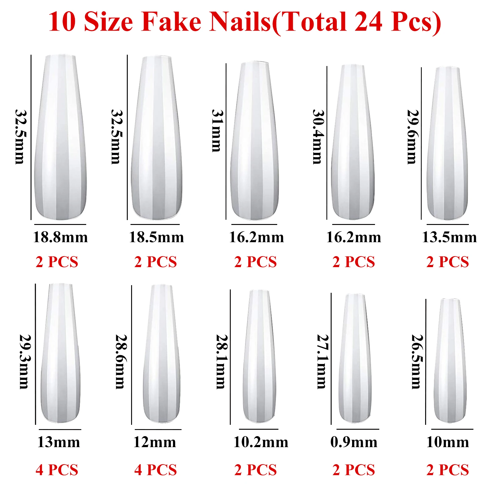 

Fake Nails Tips Super Long Press On Nails Coffin Glossy Artificial Acrylic False Nails Girls Ballerina Full Cover Nail Art