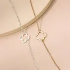 Модный регулируемый браслет в виде четырехлистного клевера, винтажный простой ажурный ножной браслет для женщин и девушек, милая корейская бижутерия, аксессуары для подарка