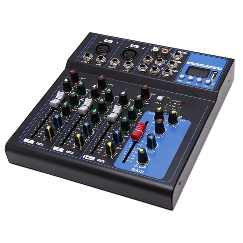 4 Каналы Bluetooth DJ микшер микшерная консоль с USB MP3 Джек аудио в реальном времени