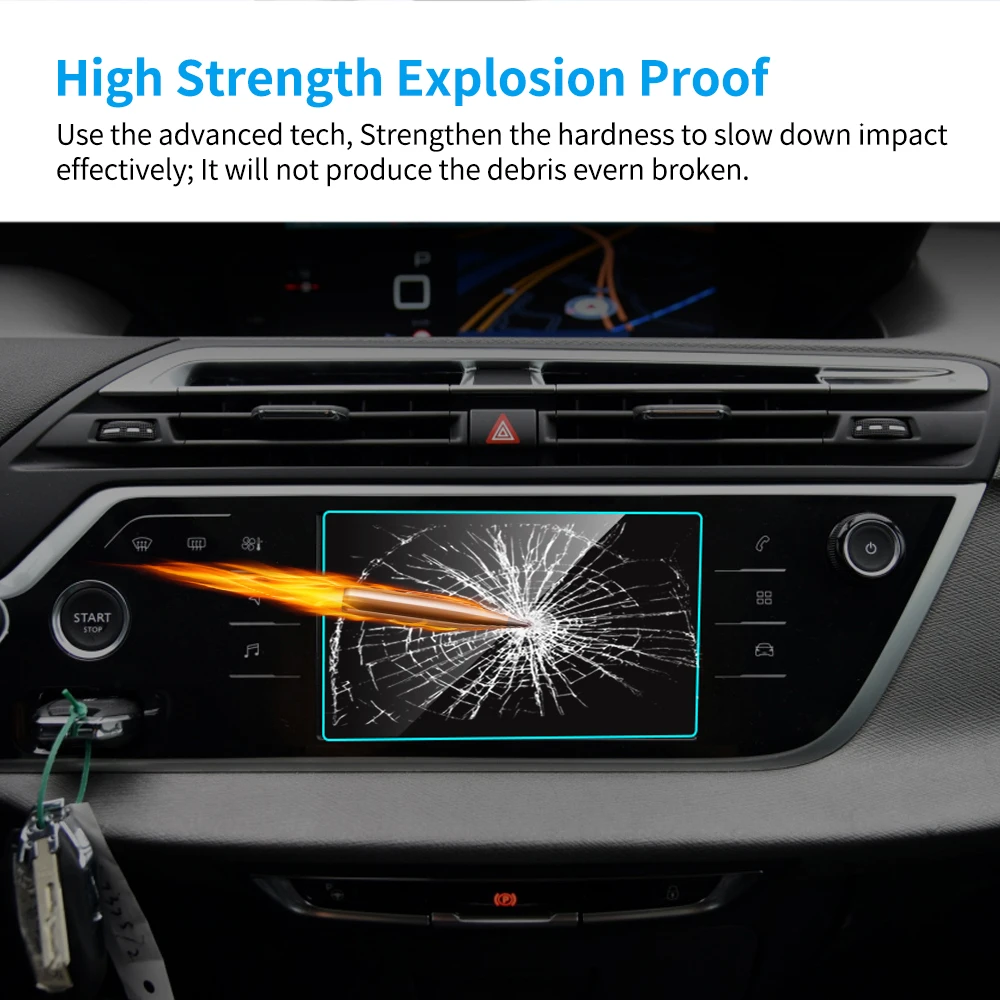 for citroen c4 picasso car gps navigation tempered glass film hd clear media touch screen protector auto interior accessories free global shipping