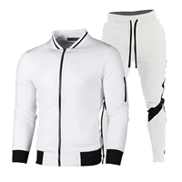 2021 winter brand mens baseball uniform zipper cardigan patchwork sports trousers suit fashion sports and leisure 2 piece set