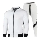 Мужской брендовый костюм из 2 предметов, зимняя бейсбольная форма, кардиган на молнии и спортивные брюки в стиле пэчворк, модный спортивный костюм для отдыха, 2021