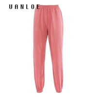 women high waist elastic waist ankle length sweatpants casual knitted spring autumn trousers woman 2020