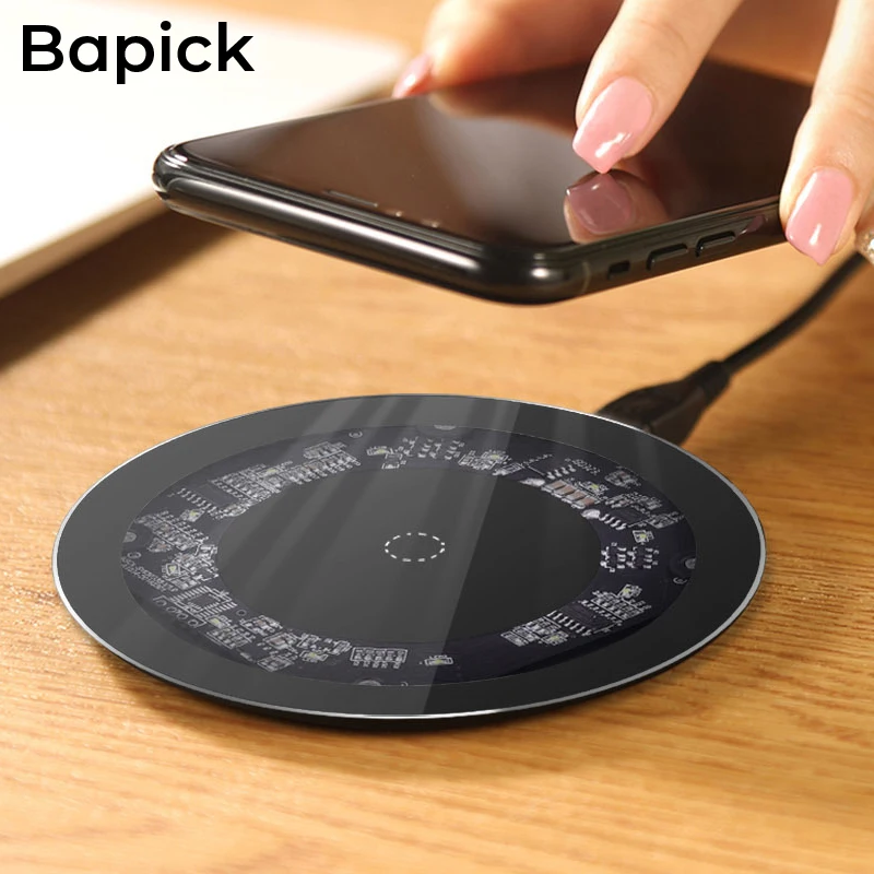 Bapick 5 Вт 10 Qi Беспроводное зарядное устройство для Xiaomi Redmi note 8 samsung S8 S9 S10 Plus iPhone XS X XR