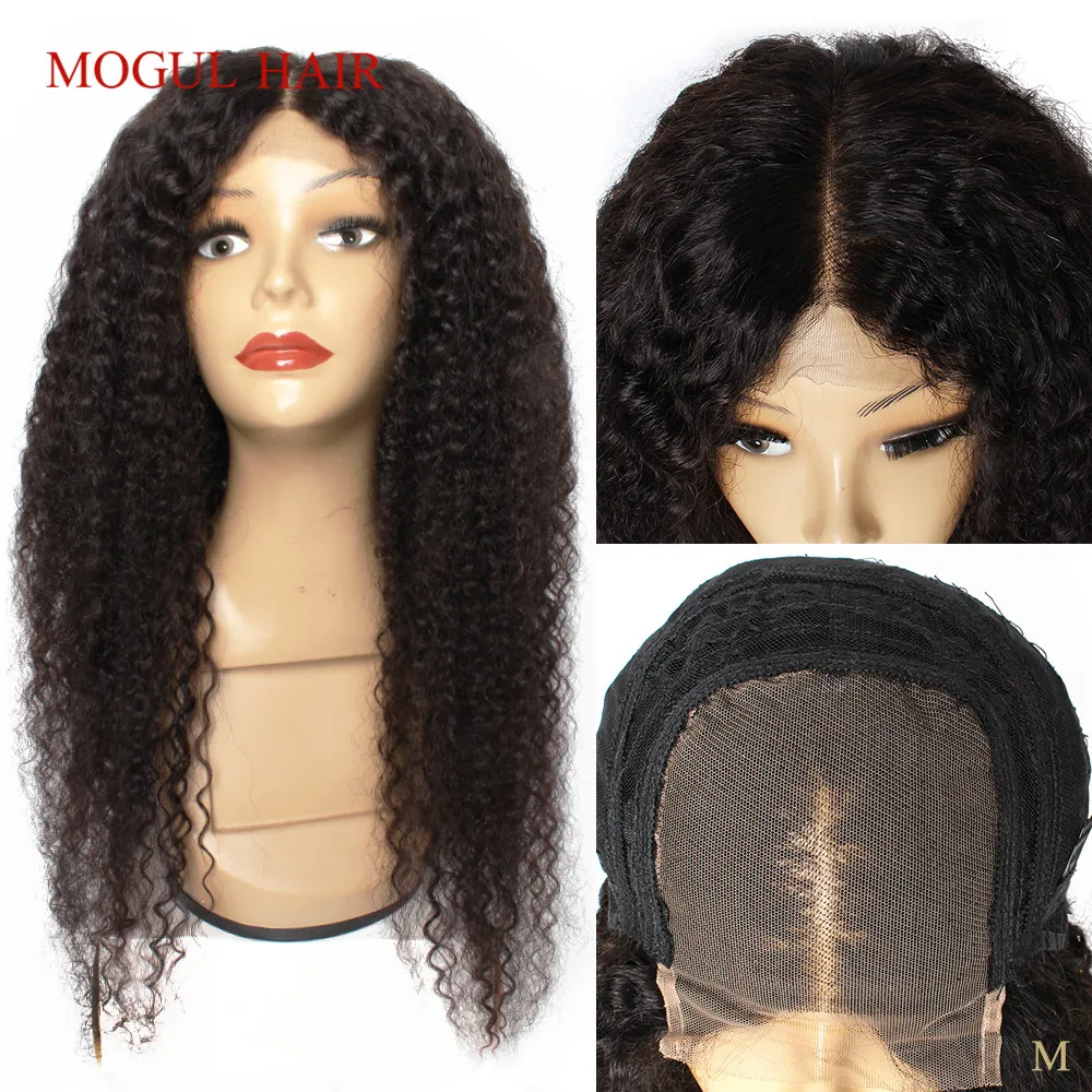 

4x4 Lace Closure Wig Remy Human Hair Wigs Transparent Lace Free Middle Part Natural Color Long Jerry Curly Style 30 34 MogulHair